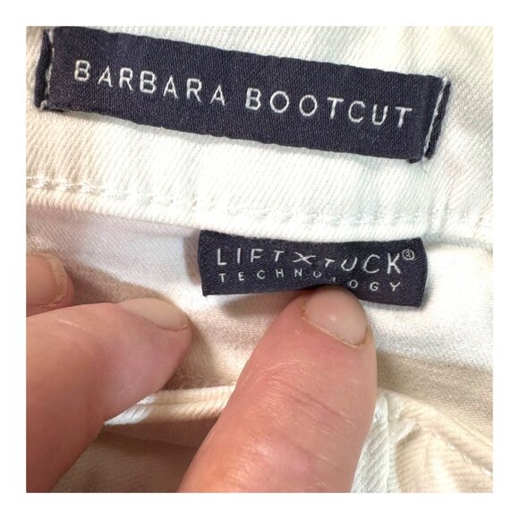 Nydj Barbara Bootcut White Denim Jeans Lift Tuck Technology Womens 6 Porkchop - Picture 4 of 6